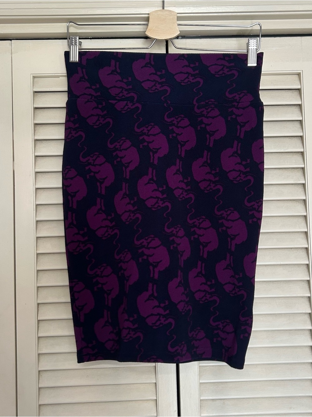Lularoe Purple Elephant Print Pencil Skirt